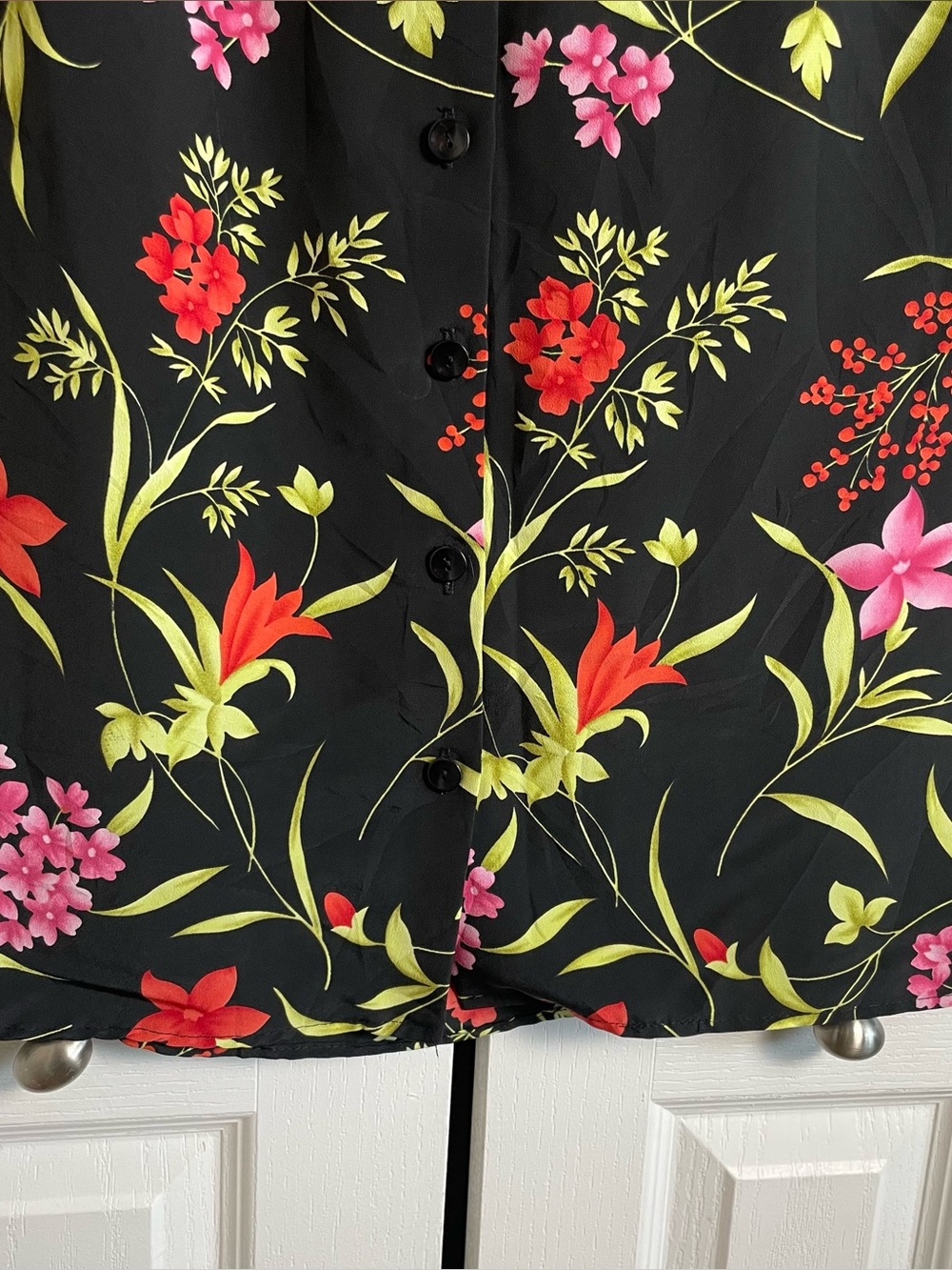 Jaclyn Smith Floral Maxi Skirt Women’s XL Black Colorful VTG 90s Pull On Elastic - Picture 6 of 13